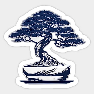 Majestic Blue Bonsai Tree Artwork No. 567 Sticker